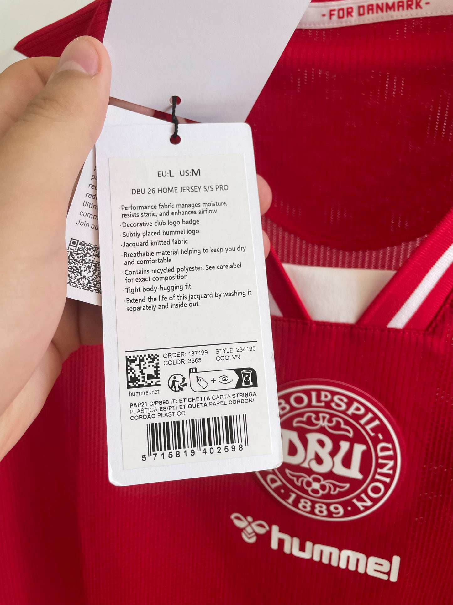 Danmark 2026 Player Version 10/10 BNWT - L